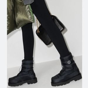 JIMMY CHOO Kai 50 Quilted Padded Shell Puffer Zip Platform Snow Boot EU 38 Black